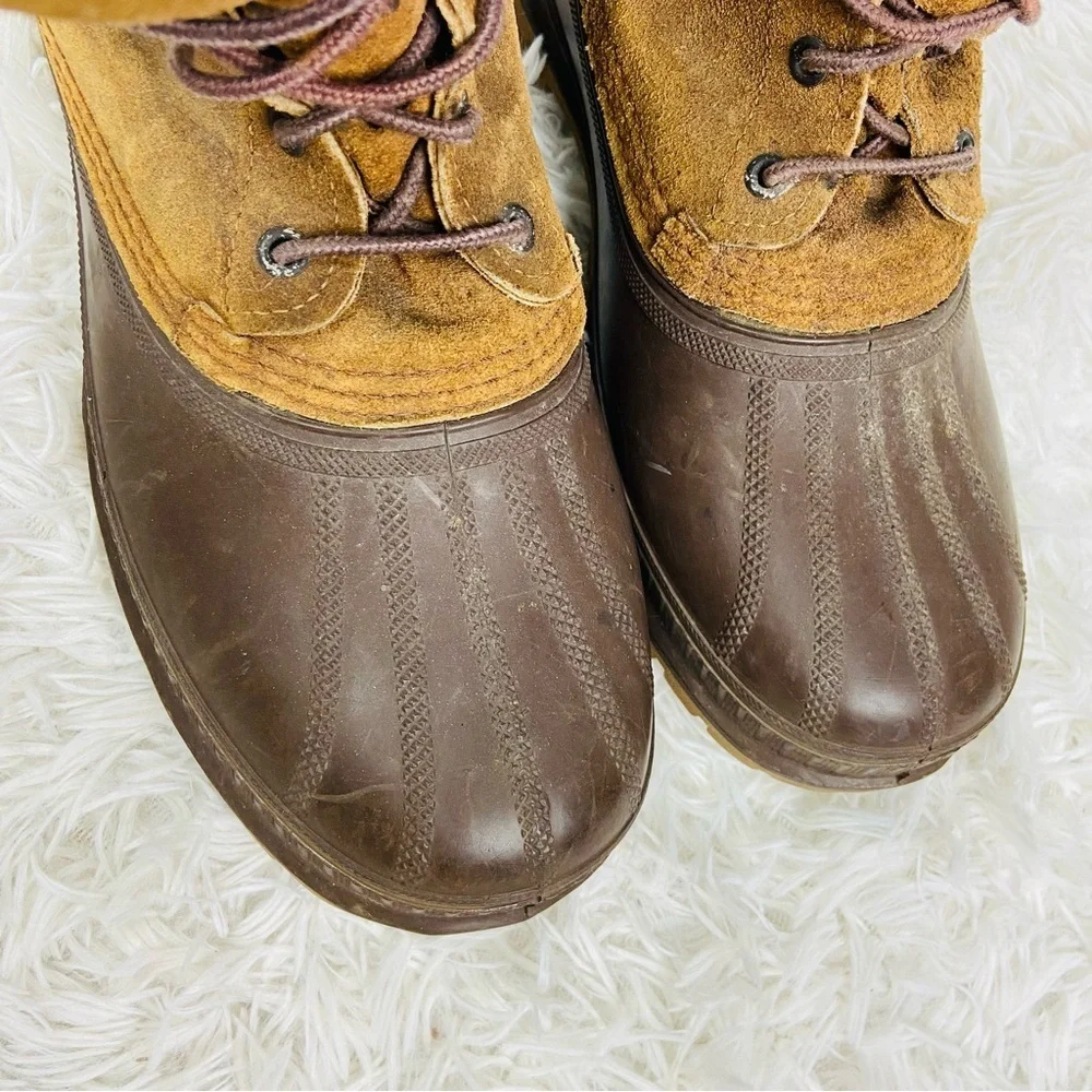 SORAL brown leather suede waterproof wool fleece lined winter men’s boots SZ 9